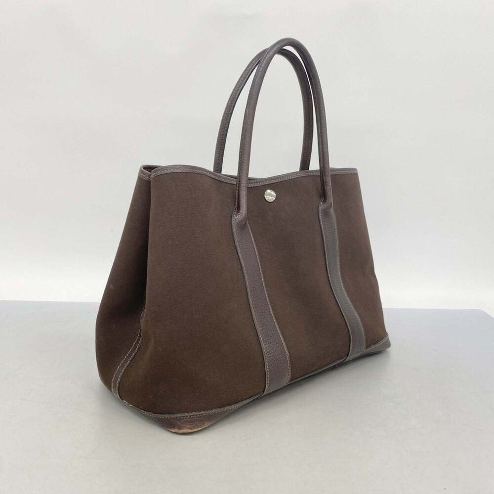 Hermes Garden PM Tote Bag, Toile Officier, Brown, □H stamp, Women's. - Picture 2 of 11